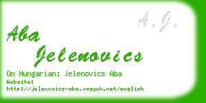 aba jelenovics business card